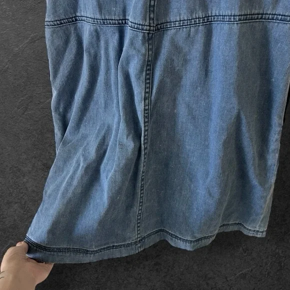 Theory Denim Blue Button-Down Dress Size 6 - Picture 11 of 13